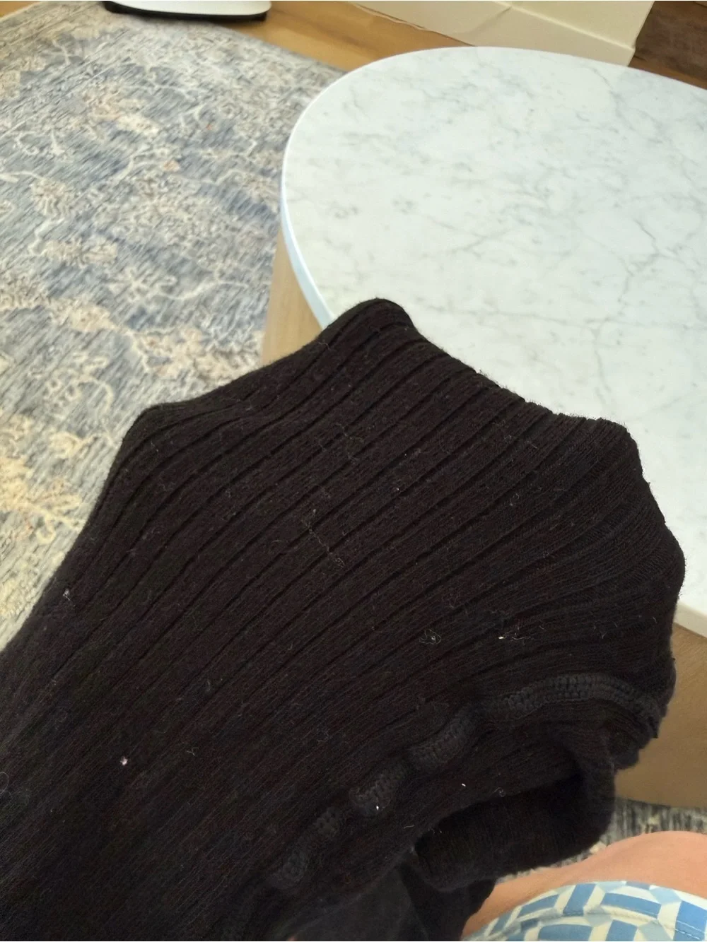 Zara Girls 12-14 Black Ribbed Knit Footed Tights